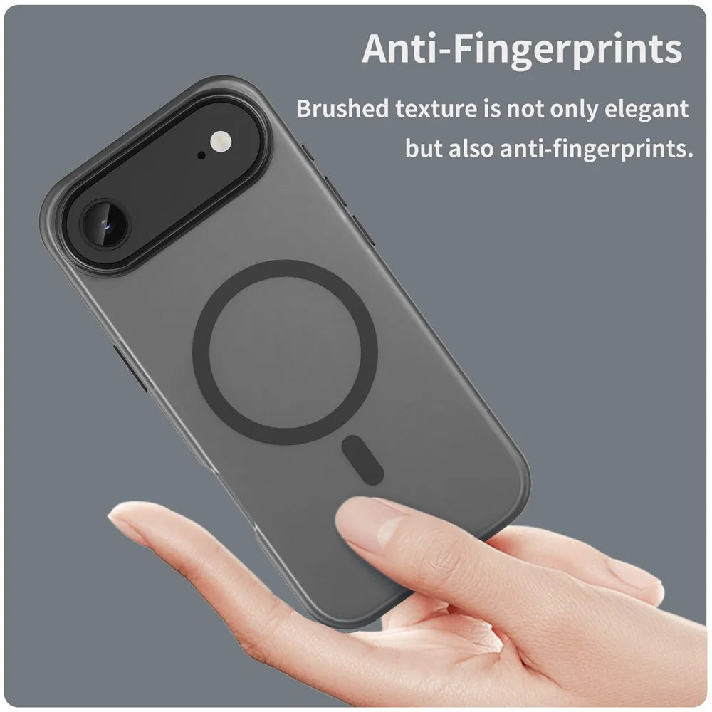 For iPhone Air Case Compatible with MagSafe TPU + PC Slim Matte Translucent Phone Cover - Black - 5