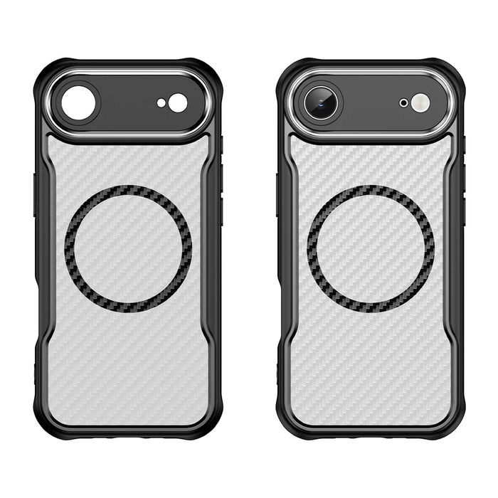 For iPhone Air Case Compatible with MagSafe Hybrid Phone Cover Carbon Fiber - Black - 2