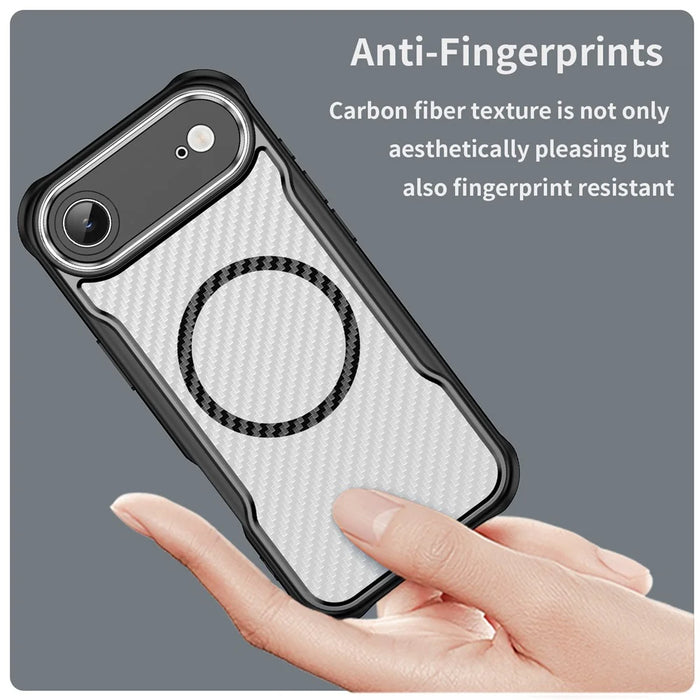 For iPhone Air Case Compatible with MagSafe Hybrid Phone Cover Carbon Fiber - Black - 5