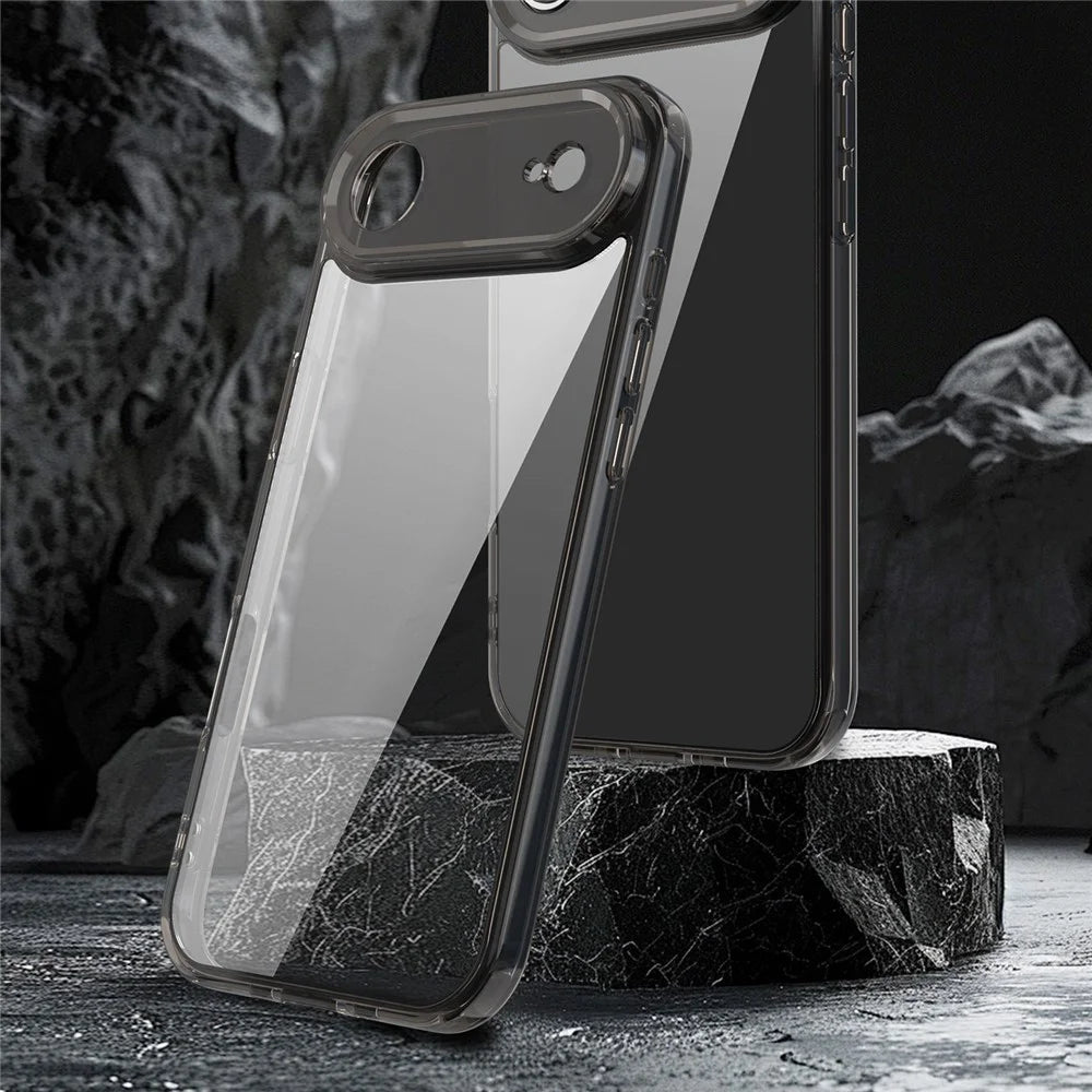 For iPhone Air Case TPU + Acrylic Phone Back Cover Anti Yellowing - Black - 3