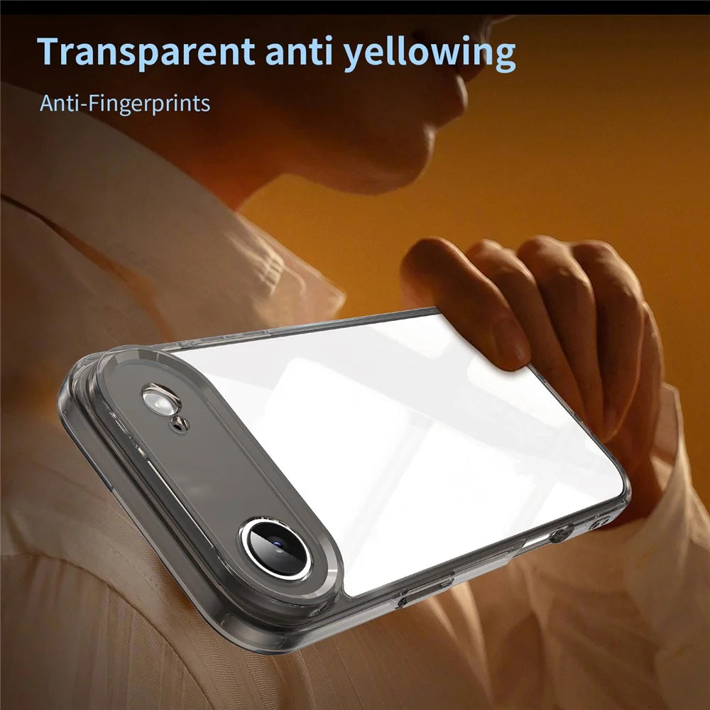 For iPhone Air Case TPU + Acrylic Phone Back Cover Anti Yellowing - Black - 4