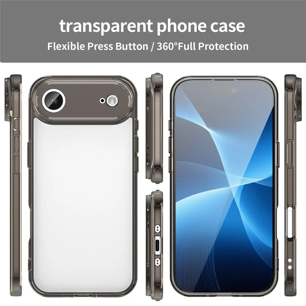 For iPhone Air Case TPU + Acrylic Phone Back Cover Anti Yellowing - Black - 7