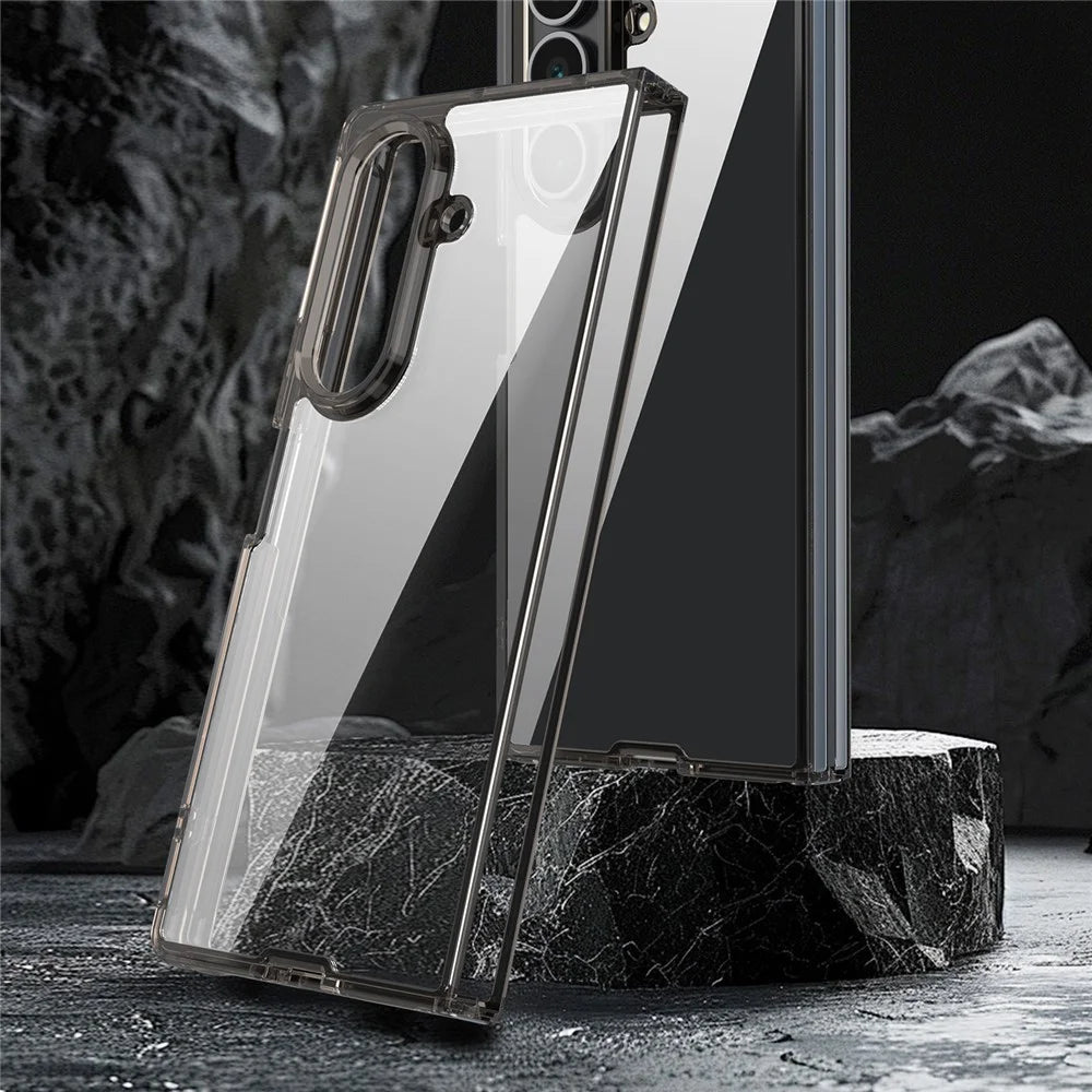For Samsung Galaxy Z Fold7 5G Case TPU + Acrylic Phone Back Cover Anti Yellowing - Black - 3