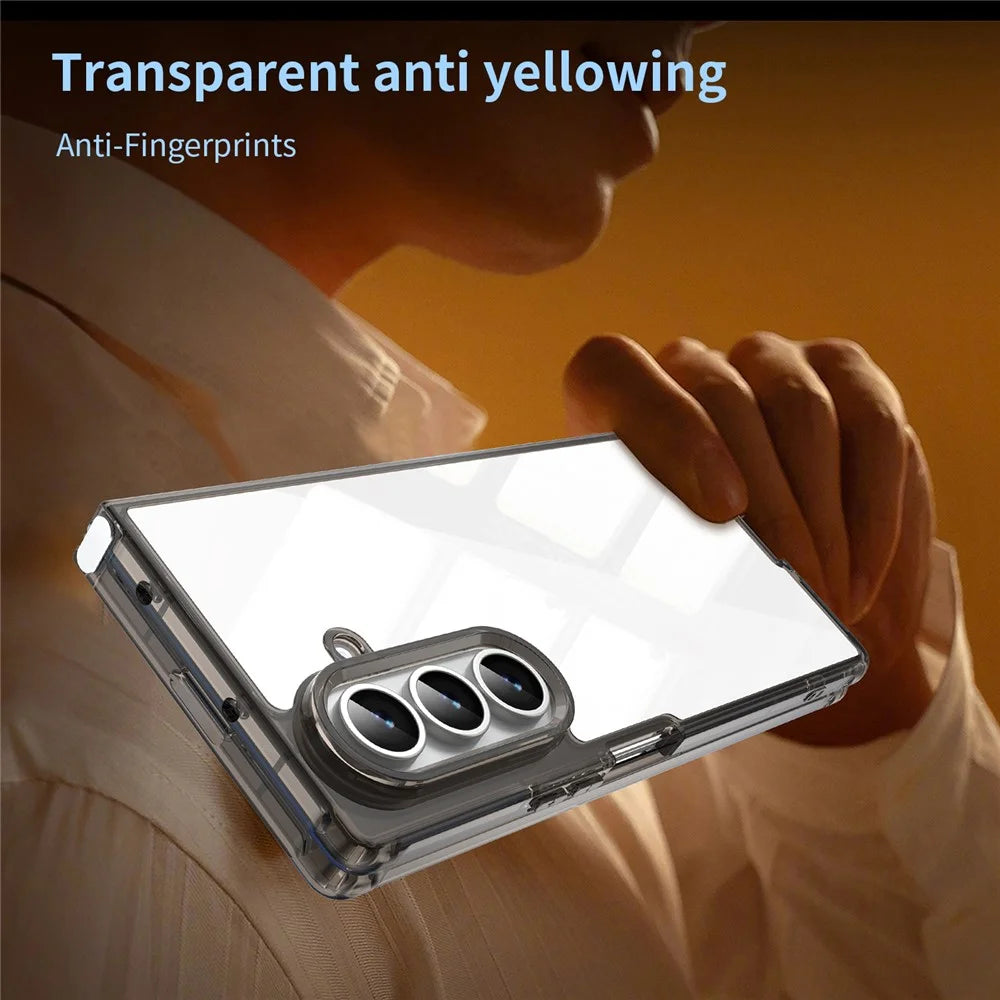 For Samsung Galaxy Z Fold7 5G Case TPU + Acrylic Phone Back Cover Anti Yellowing - Black - 4
