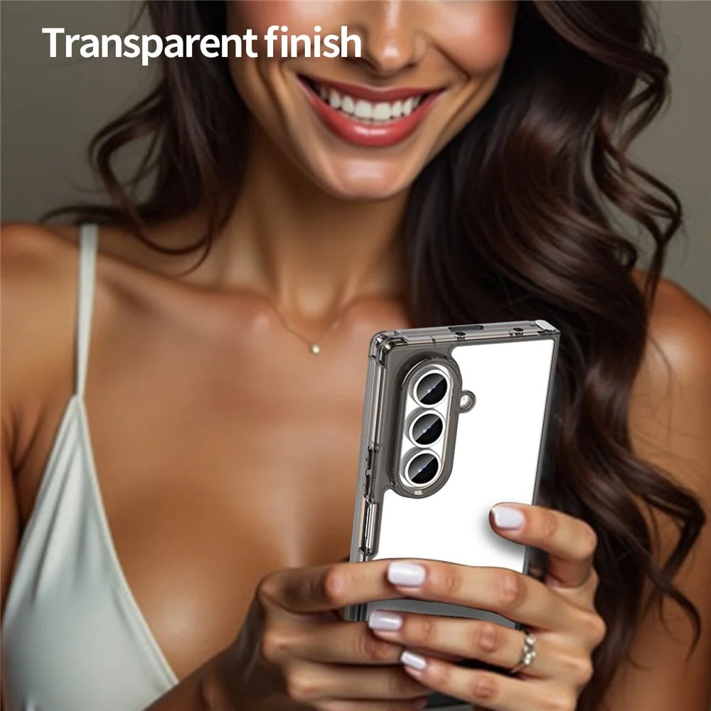 For Samsung Galaxy Z Fold7 5G Case TPU + Acrylic Phone Back Cover Anti Yellowing - Black - 5