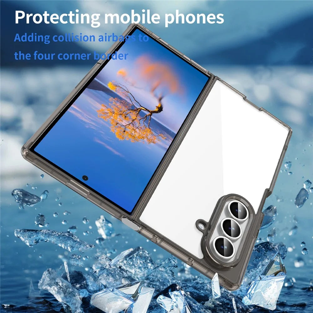 For Samsung Galaxy Z Fold7 5G Case TPU + Acrylic Phone Back Cover Anti Yellowing - Black - 6