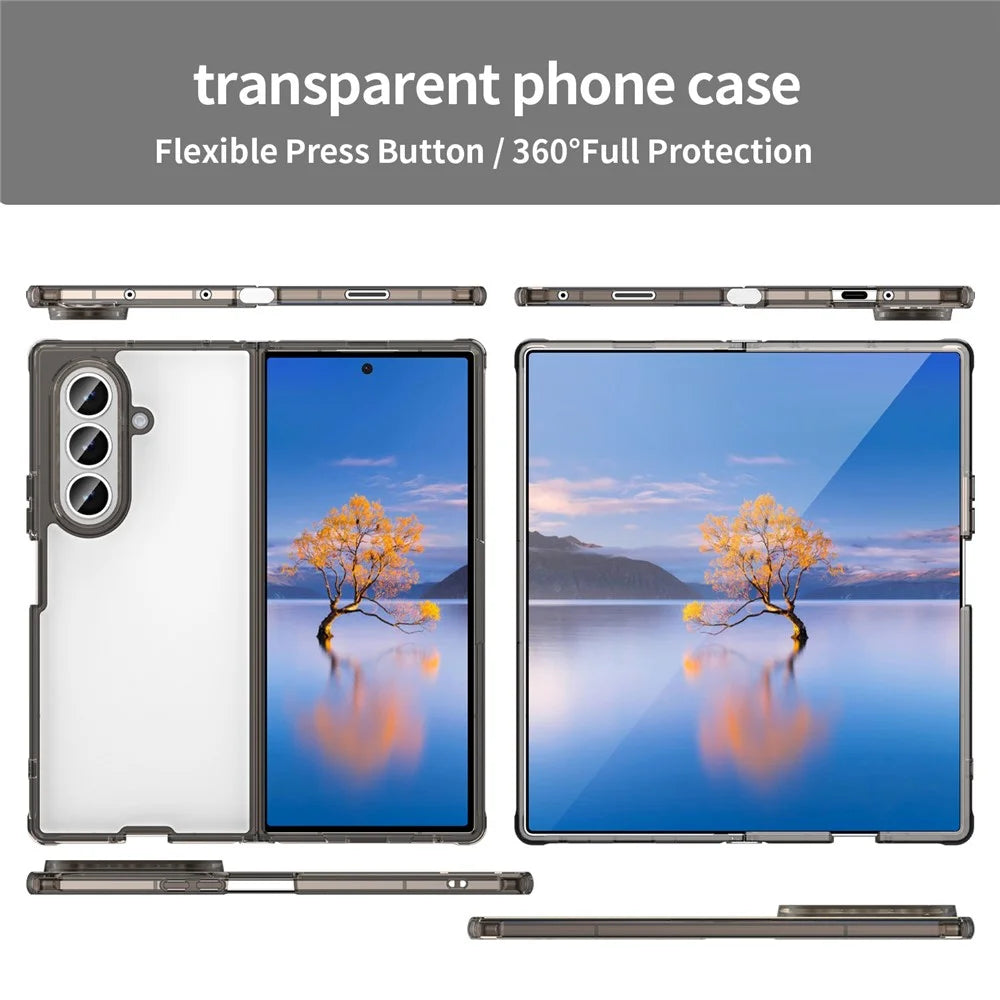 For Samsung Galaxy Z Fold7 5G Case TPU + Acrylic Phone Back Cover Anti Yellowing - Black - 7