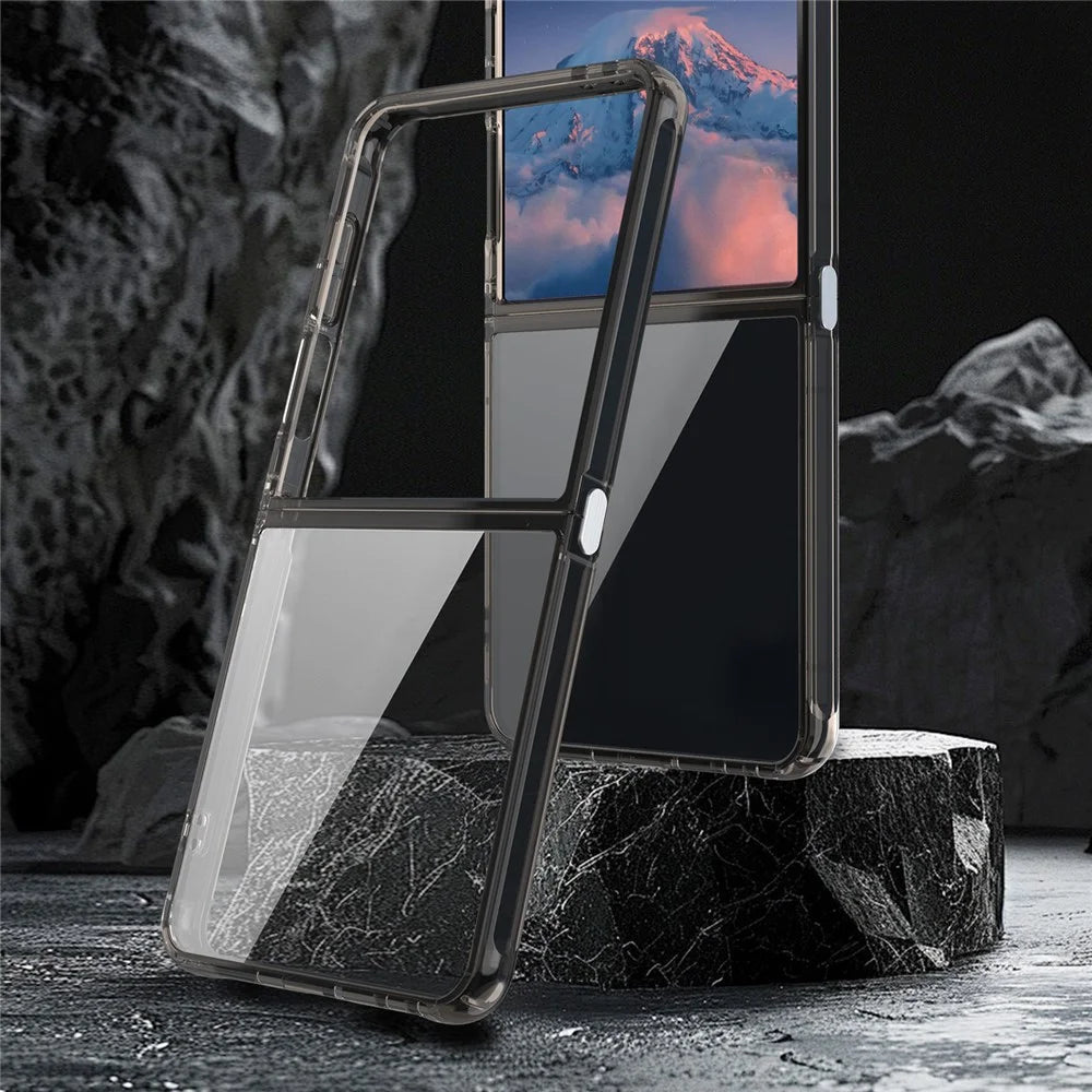 For Samsung Galaxy Z Flip7 5G Case TPU + Acrylic Phone Back Cover Anti Yellowing - Black - 3