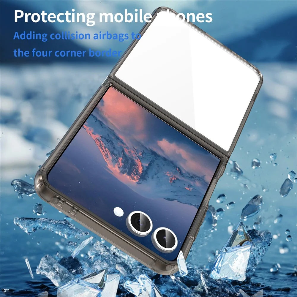 For Samsung Galaxy Z Flip7 5G Case TPU + Acrylic Phone Back Cover Anti Yellowing - Black - 6