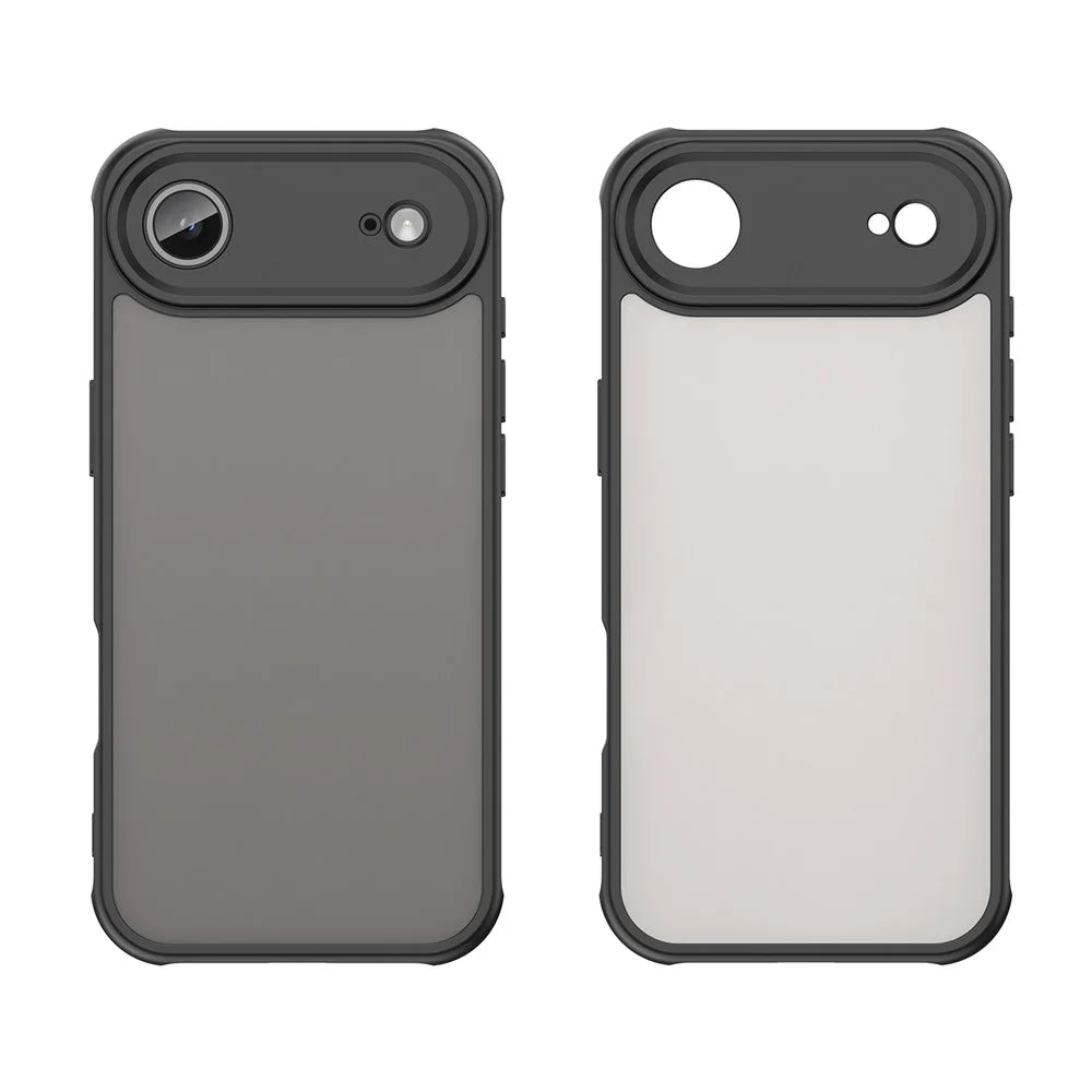 For iPhone Air Case Drop Proof Airbags Frosted Translucent PC + TPU Phone Back Cover - Black - 2