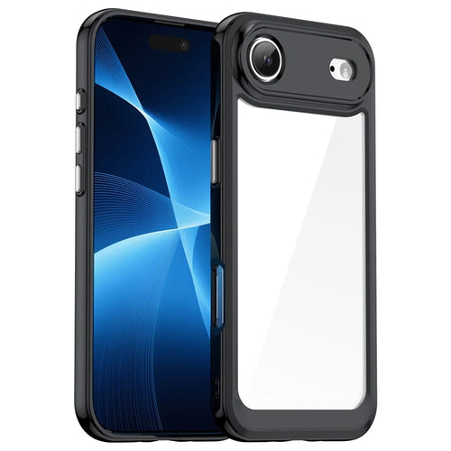 For iPhone Air Case TPU + Acrylic Protective Clear Phone Cover - Black - 1