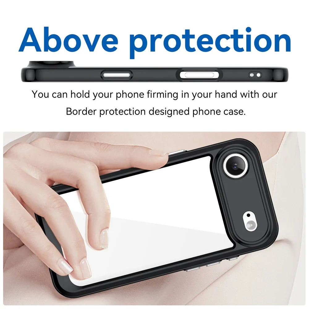 For iPhone Air Case TPU + Acrylic Protective Clear Phone Cover - Black - 4