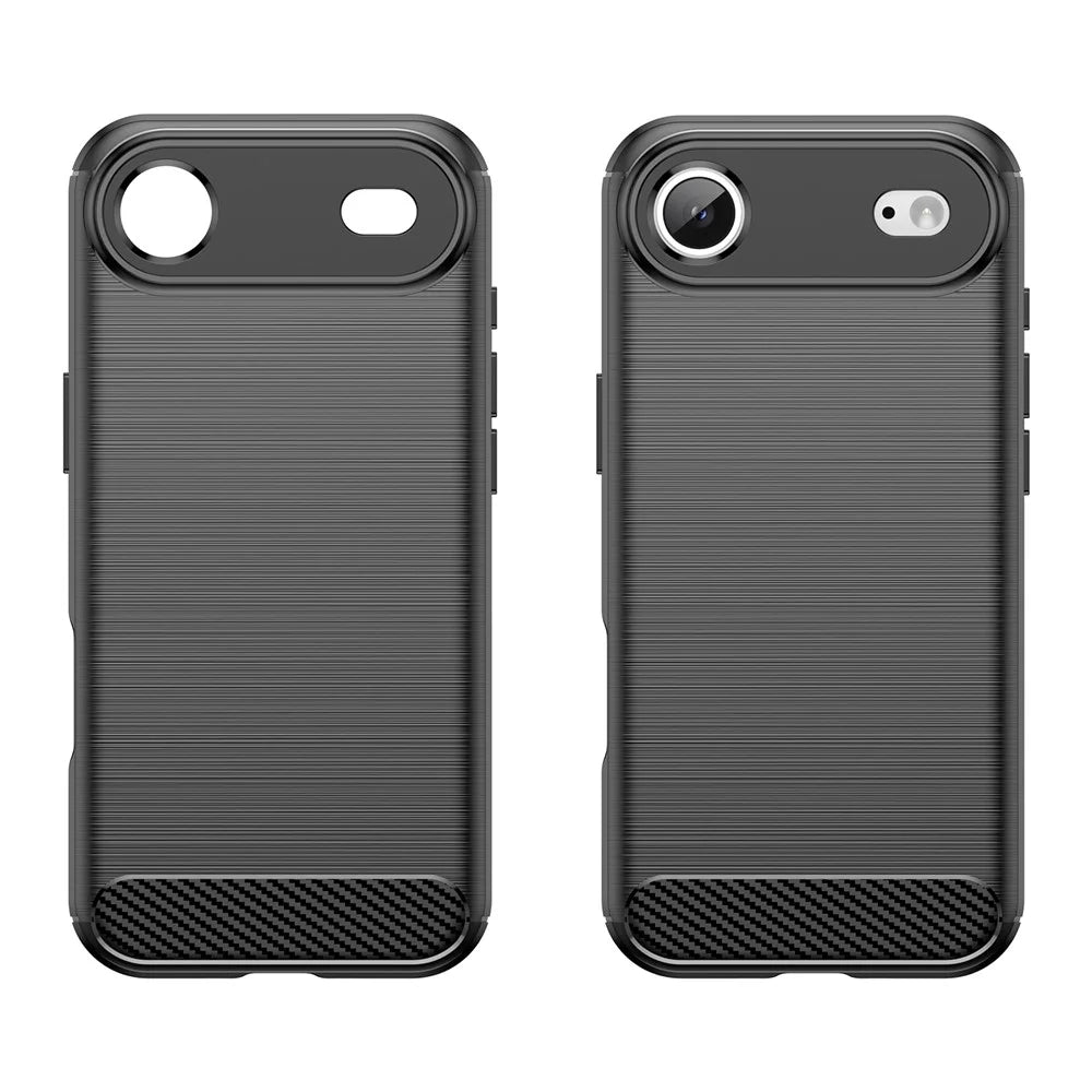 For iPhone Air Case Protective Phone Cover Carbon Fiber Texture Brushed - Black - 2