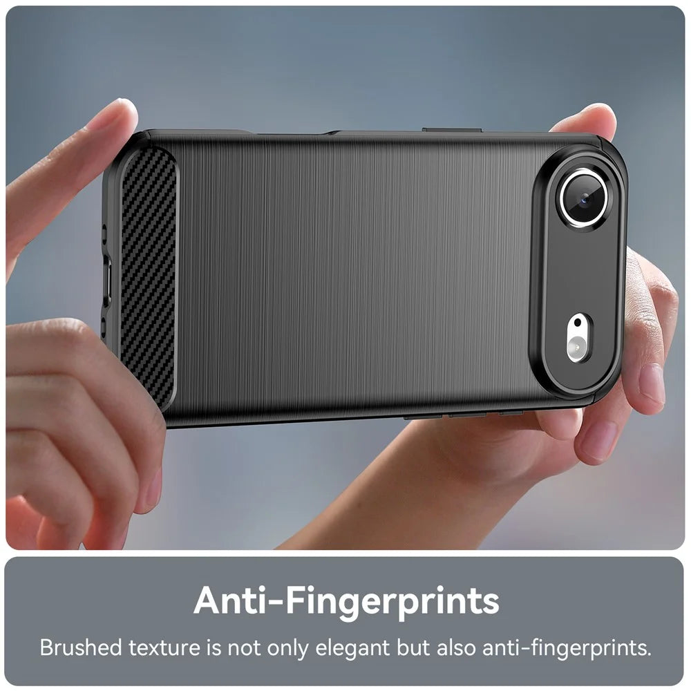 For iPhone Air Case Protective Phone Cover Carbon Fiber Texture Brushed - Black - 6