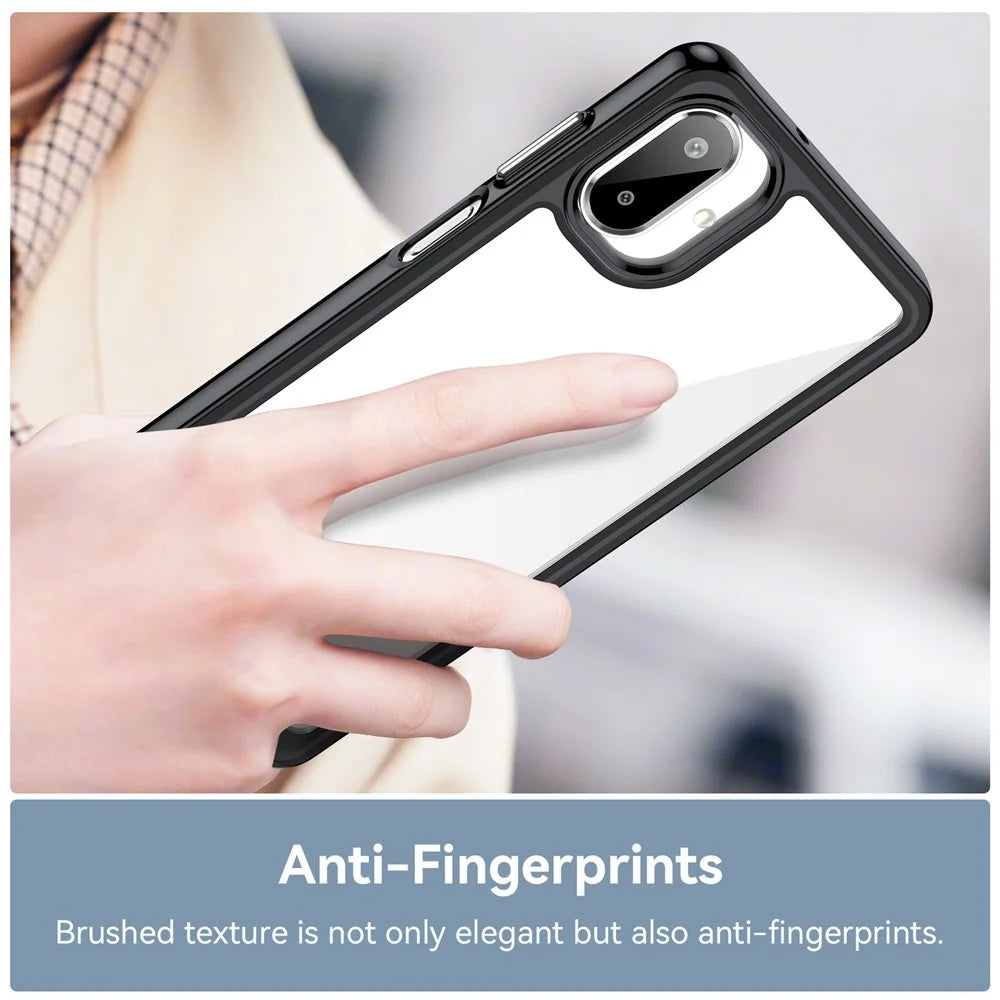 For Samsung Galaxy A07 4G Case TPU + Acrylic Protective Clear Phone Cover - Black - 5