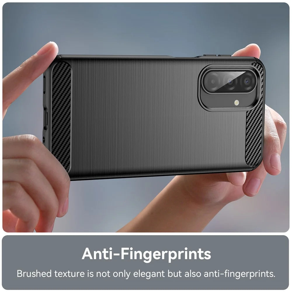 For Samsung Galaxy A17 5G / A17 4G / M17 5G / F17 5G Case Protective Phone Cover Carbon Fiber Texture Brushed - Black - 6