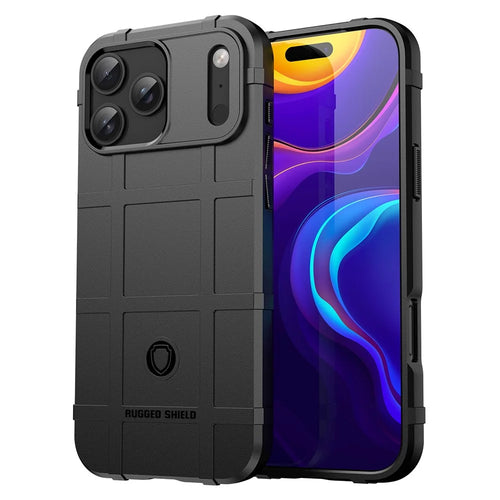 For iPhone 17 Pro Max Case Grid Design Soft TPU Scratch-Proof Phone Cover - Black - 1