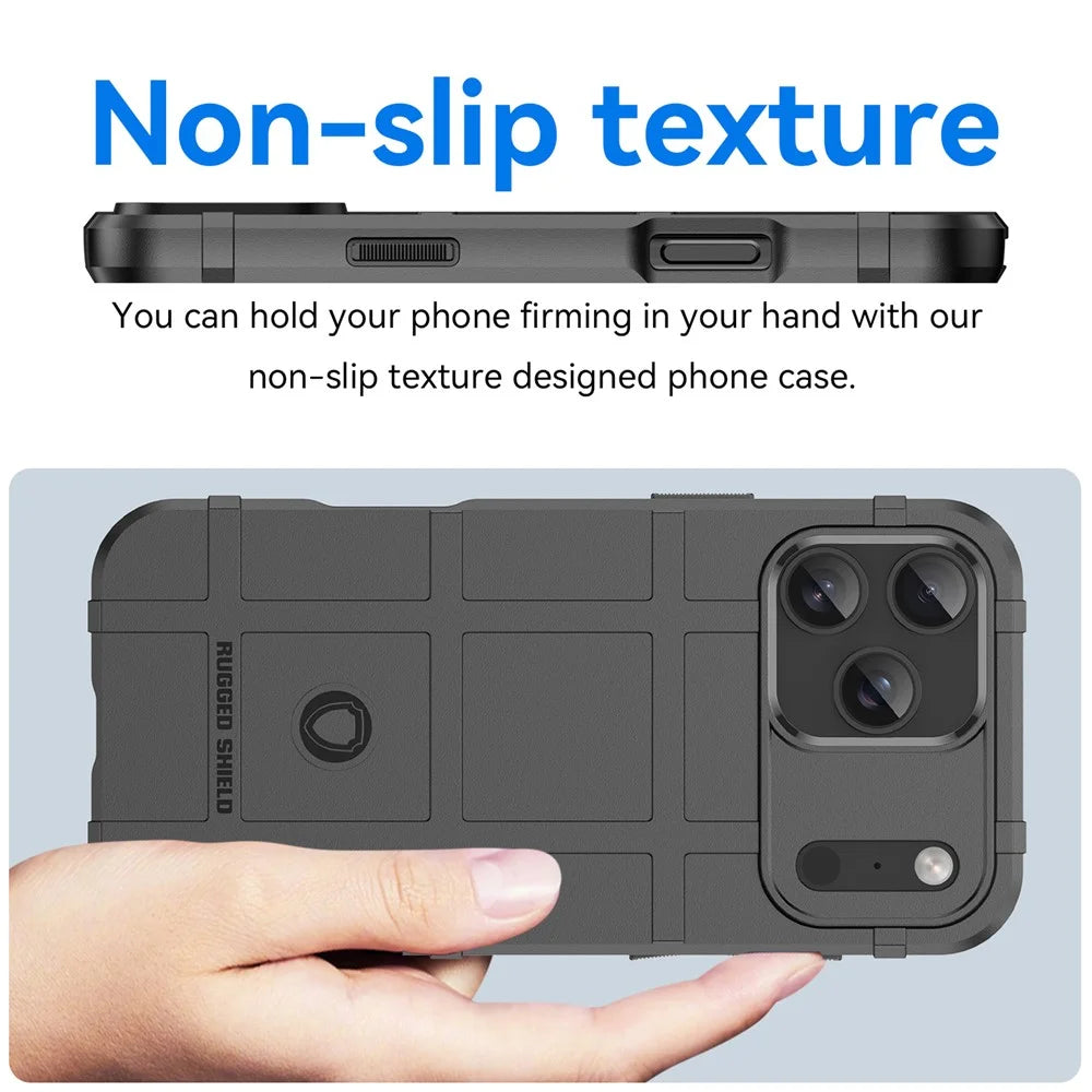 For iPhone 17 Pro Max Case Grid Design Soft TPU Scratch-Proof Phone Cover - Black - 4