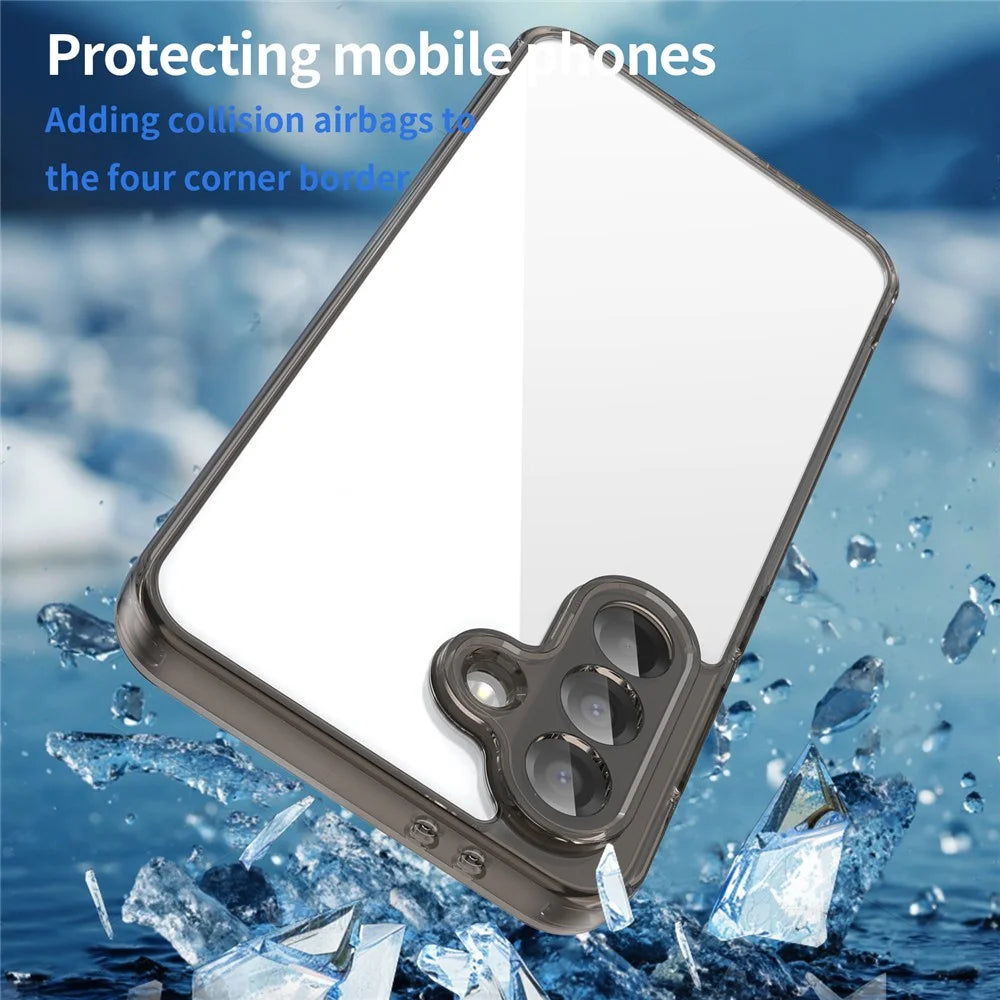 For Samsung Galaxy A56 5G Case TPU + Acrylic Phone Back Cover Anti Yellowing - Black - 6