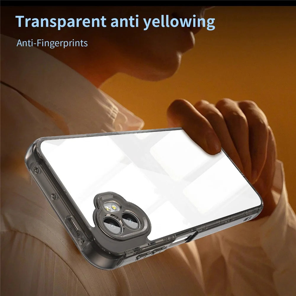 For Samsung Galaxy XCover7 Pro Case TPU + Acrylic Phone Back Cover Anti Yellowing - Black - 4