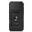 For iPhone 17 Pro Case PC + TPU Phone Cover with Lens Protection Kickstand - Black - 3