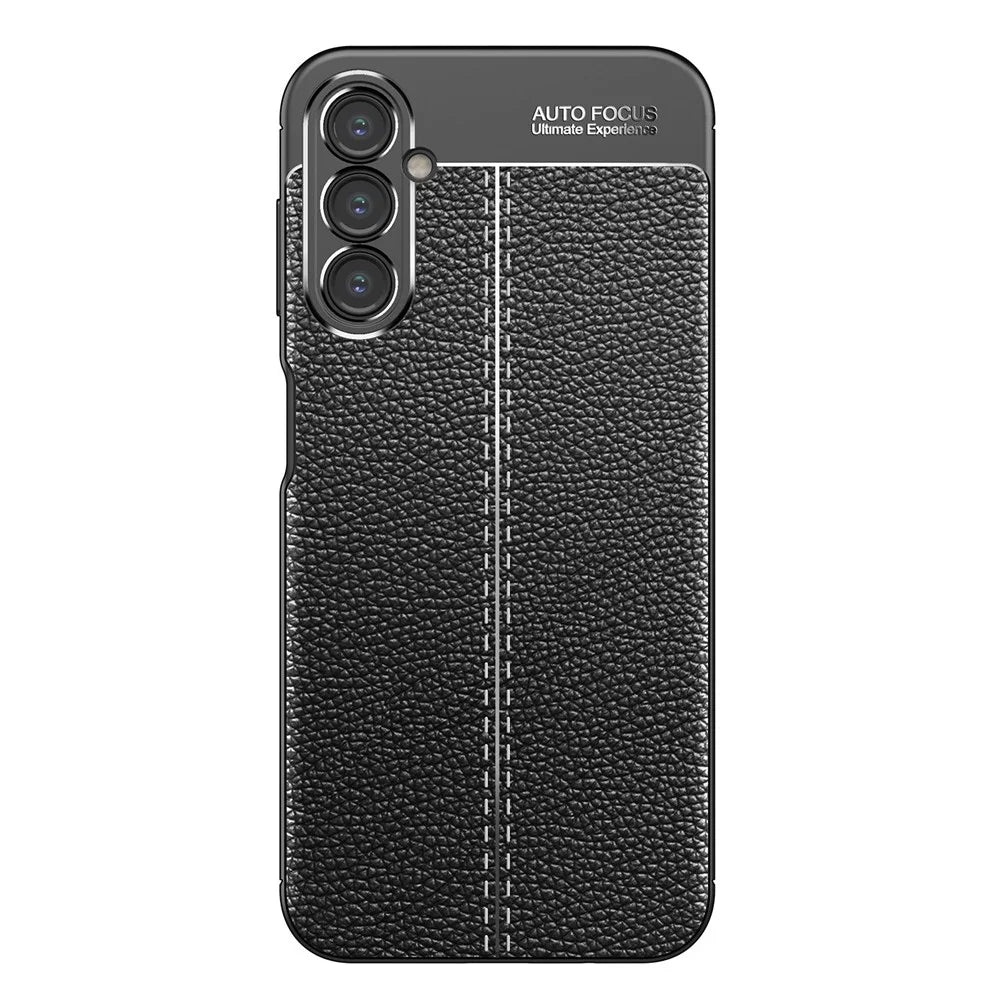 Litchi Texture TPU Case for Samsung Galaxy A14 5G / 4G, Anti-fingerprint Drop-proof Protective Phone Cover - Black - 2