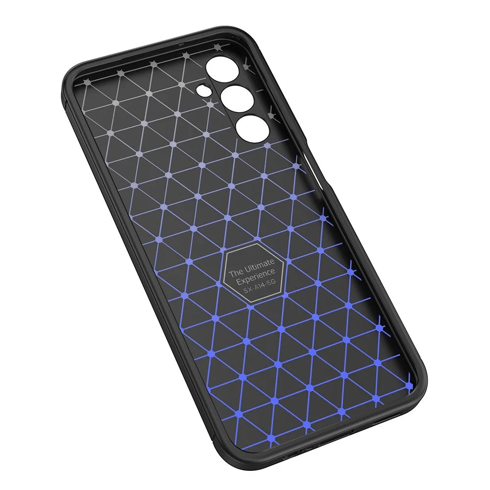 Litchi Texture TPU Case for Samsung Galaxy A14 5G / 4G, Anti-fingerprint Drop-proof Protective Phone Cover - Black - 4