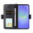 For Samsung Galaxy A36 5G Leather Case Magnetic Closure Wallet Stand Phone Cover with Crossbody Strap - Black - 2