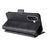 For Samsung Galaxy A36 5G Leather Case Magnetic Closure Wallet Stand Phone Cover with Crossbody Strap - Black - 5