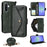 For Samsung Galaxy S24 FE Leather Case Magnetic Closure Wallet Stand Phone Cover with Crossbody Strap - Green - 1