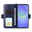 For Samsung Galaxy A25 5G (Global) (161.0mm) Leather Case Magnetic Closure Wallet Stand Phone Cover with Crossbody Strap - Blue - 2