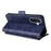 For Samsung Galaxy A25 5G (Global) (161.0mm) Leather Case Magnetic Closure Wallet Stand Phone Cover with Crossbody Strap - Blue - 5