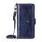 For Samsung Galaxy A25 5G (Global) (161.0mm) Leather Case Magnetic Closure Wallet Stand Phone Cover with Crossbody Strap - Blue - 7