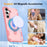 For Samsung Galaxy S25  /  S24 Magnetic Case Kickstand TPU + PC Shockproof Phone Back Cover - Pink - 5