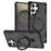 For Samsung Galaxy S25 Ultra Magnetic Case Kickstand TPU + PC Shockproof Phone Back Cover - Black - 1