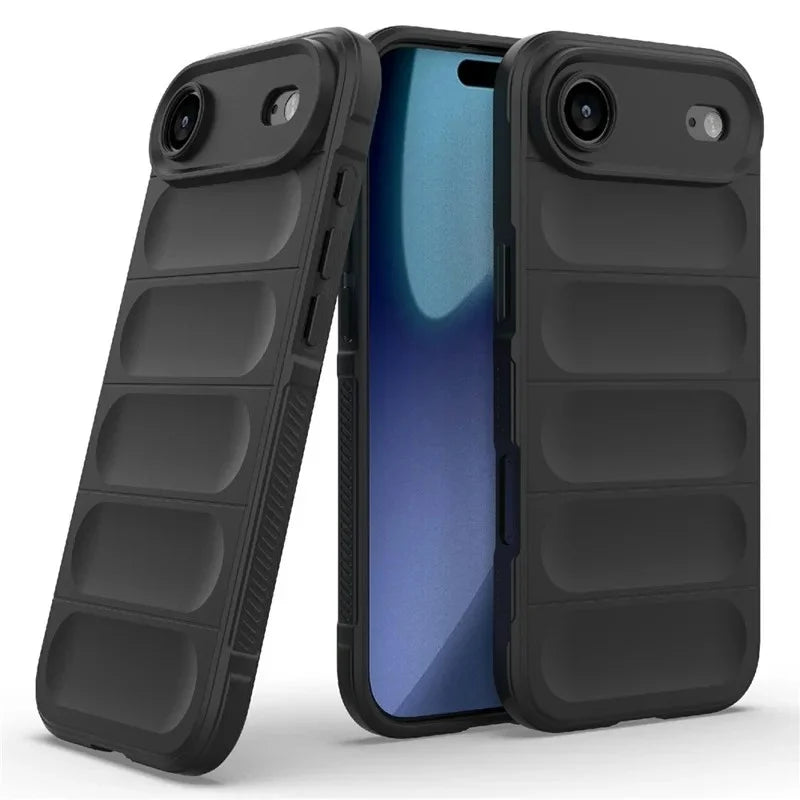 WANLONFENG For iPhone Air TPU Case  HD Series Anti Slip Phone Cover with Tempered Glass - Black - 3