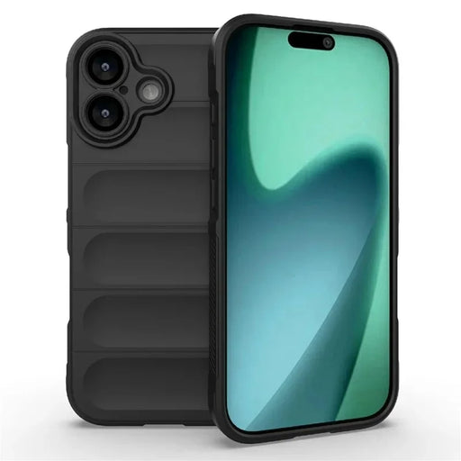 WANLONFENG For iPhone 17 TPU Case  HD Series Anti Slip Phone Cover with Tempered Glass - Black - 2
