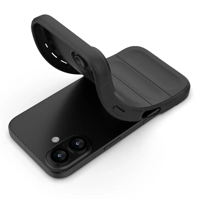 WANLONFENG For iPhone 17 TPU Case  HD Series Anti Slip Phone Cover with Tempered Glass - Black - 5