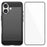 WANLONFENG For iPhone 16 Case with Screen Film  LS Series Big Lens Hole Brushed Texture TPU Phone Cover - Black - 1