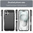 WANLONFENG For iPhone 16 Case with Screen Film  LS Series Big Lens Hole Brushed Texture TPU Phone Cover - Black - 3