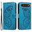 For iPhone Air Case Butterfly Pattern PU Leather Folio Flip Phone Cover -  Blue - 1