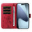 For iPhone 18 Pro / 17 Pro Leather Wallet Case with Strap Dandelion Imprint Phone Stand Cover - Red - 2