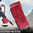For iPhone 18 Pro / 17 Pro Leather Wallet Case with Strap Dandelion Imprint Phone Stand Cover - Red - 4
