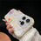 For iPhone 16 Pro Case Grid Frame 3D Flower Design TPU Phone Cover - Yellow - 3