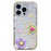 For iPhone 16 Pro Max Case Grid Frame 3D Flower Design TPU Phone Cover - Yellow - 1