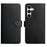 For Samsung Galaxy S25 FE Case Genuine Cow Leather Phone Cover Nappa Texture - Black - 1