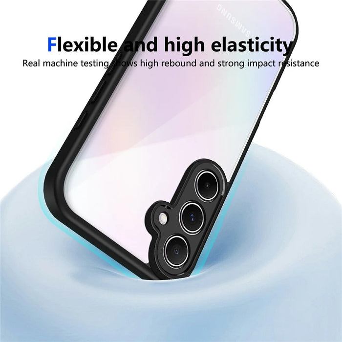 For Samsung Galaxy S24 FE Case Matte Skin Touch Clear PC + TPU Shockproof Phone Back Cover - Black - 5