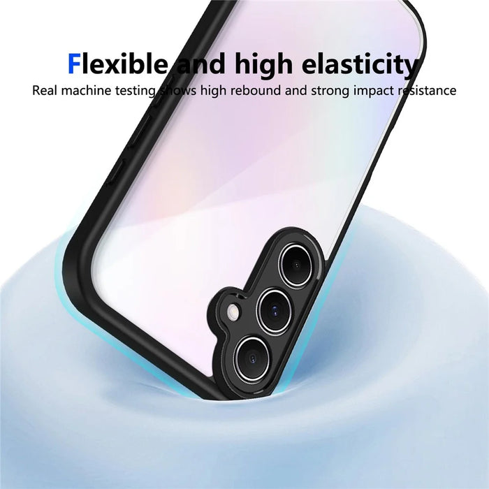 For Samsung Galaxy S23 FE Case Matte Skin Touch Clear PC + TPU Shockproof Phone Back Cover - Black - 5
