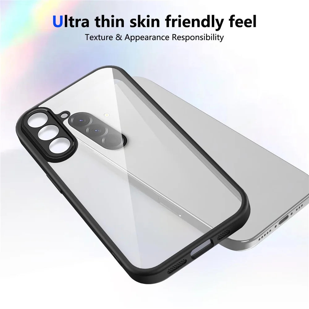 For Samsung Galaxy A26 5G Case Matte Skin Touch Clear PC + TPU Shockproof Phone Back Cover - Black - 3