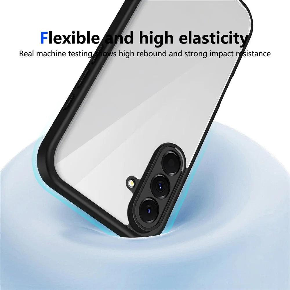 For Samsung Galaxy A26 5G Case Matte Skin Touch Clear PC + TPU Shockproof Phone Back Cover - Black - 5